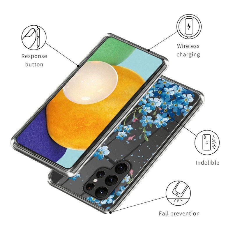 Skal Samsung Galaxy S23 Ultra 5G Blå Blommor