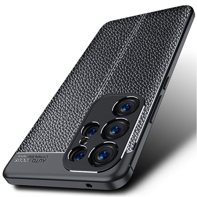 Skal Samsung Galaxy S23 Ultra 5G Dubbel Linje Litchi Läder Effekt
