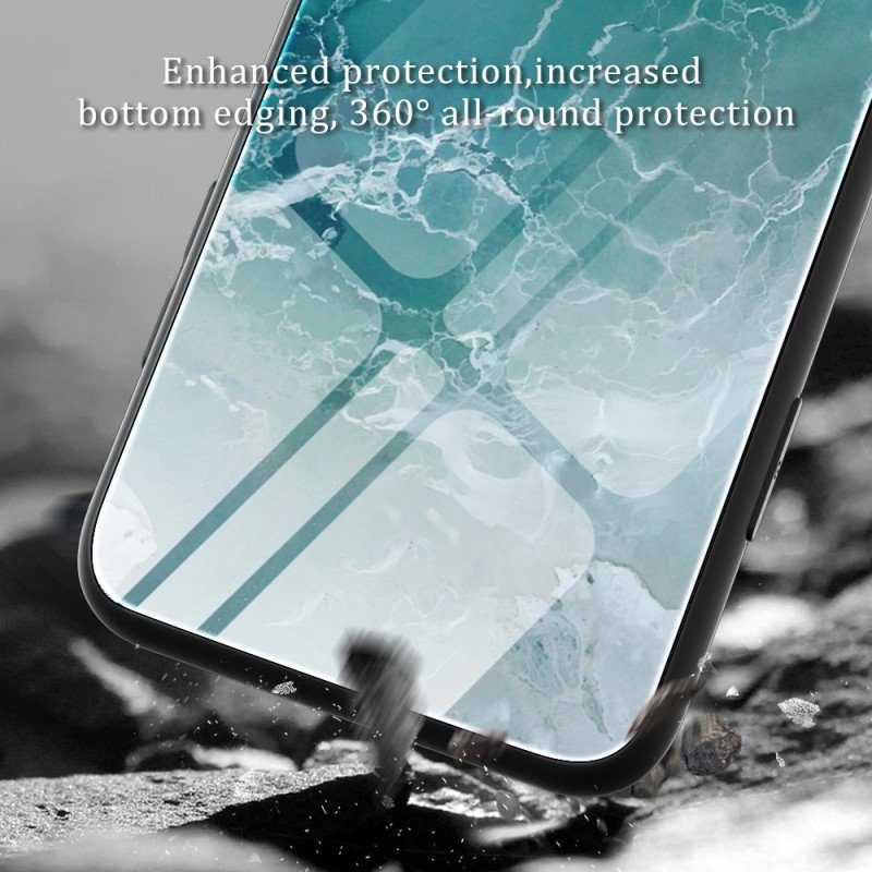 Skal Samsung Galaxy S23 Ultra 5G Marmorfärger Härdat Glas