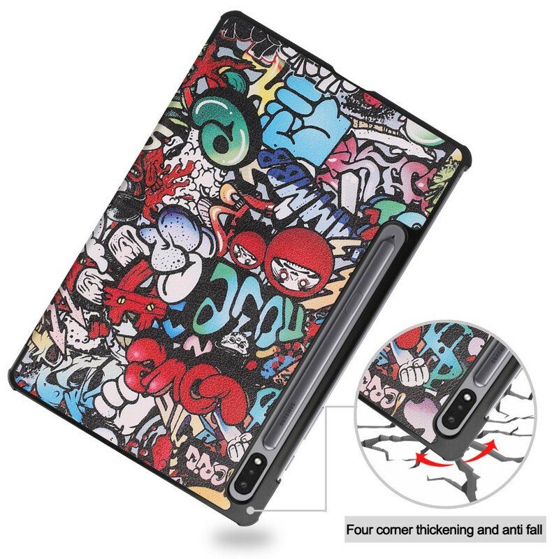 Skal Samsung Galaxy Tab S8 Plus / Tab S7 Plus Graffiti Pennhållare