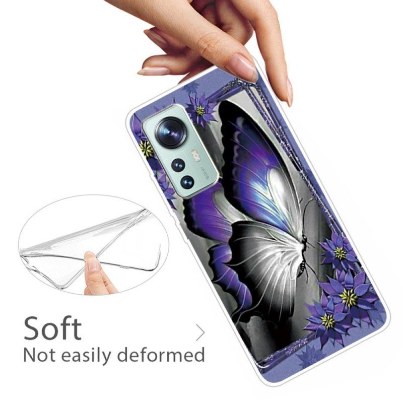 Skal Xiaomi 12 Pro Lila Fjärilssilikon