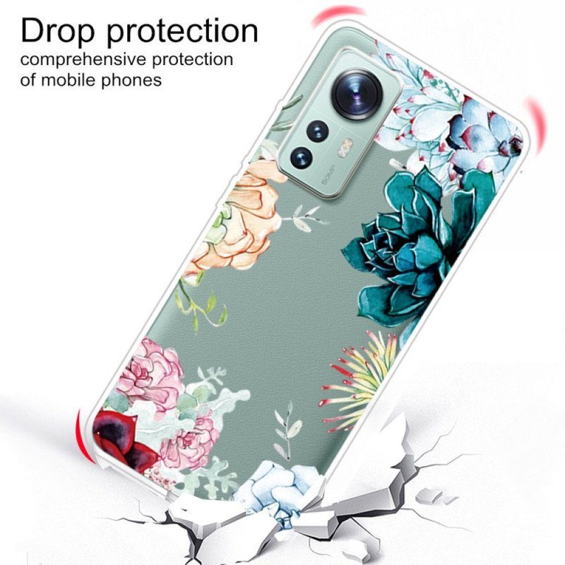 Skal Xiaomi 12 Pro Silikon Vilda Blommor