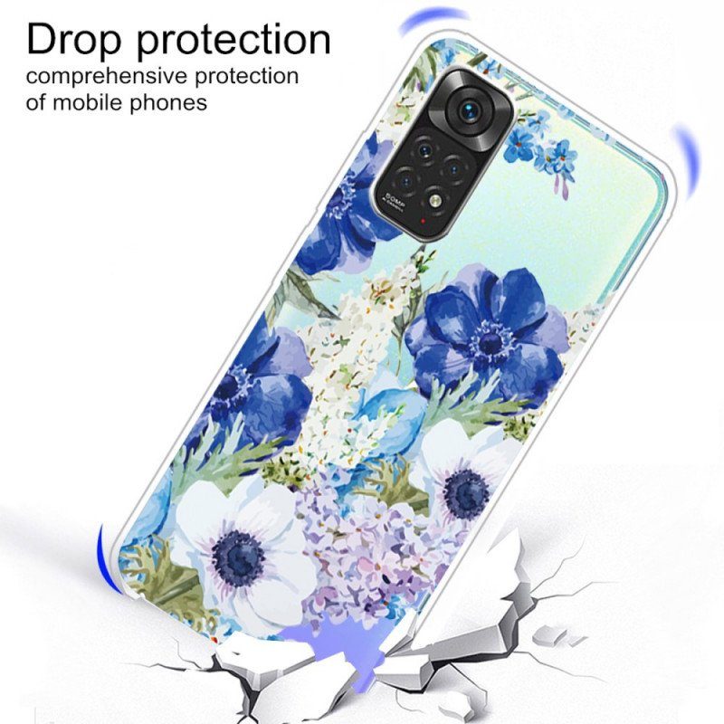 Skal Xiaomi Redmi Note 11 Pro / 11 Pro 5G Akvarell Blå Blommor